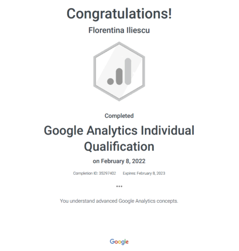Google Analytics Individual Qualification 