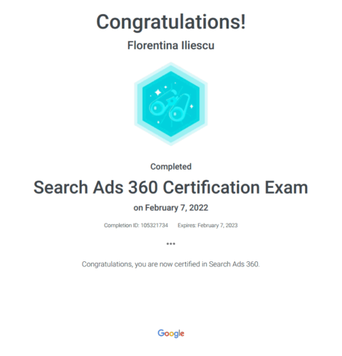 Search Ads 360 Certification Exam Google